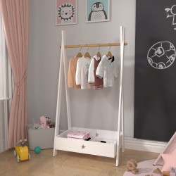 Детски гардероб Laxe, размери 126x73x43 см,  Бял цвят - Гардероби и шкафове