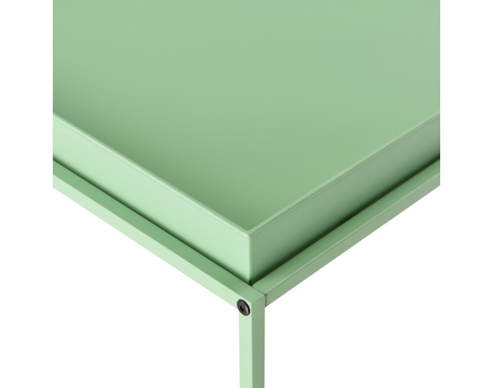 Помощна маса Teltow, размери 36x59x59 см,  с поднос,  Светло зелен цвят