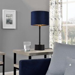 Настолна лампа Deventer, 39 cm, Синя/Черна - Настолни лампи