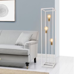 Подова лампа  Groningen 3 x E27, max 60W, метал, бяла, 140 x 30 x 30 cm - Настолни лампи