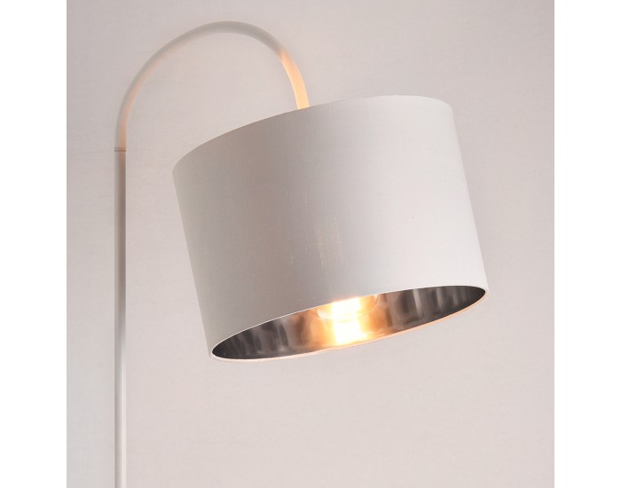 Подова лампа Toledo с подвижен абажур, 173 cm, E27, метал-текстил, бяла