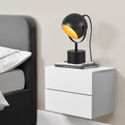 Настолна лампа Finja,  E27,  Метална,  Черен цвят - Нощни шкафчета