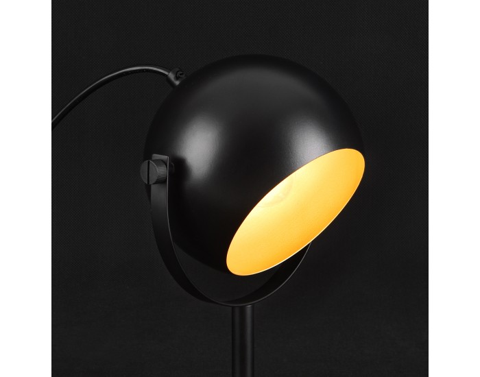 Настолна лампа Finja,  E27,  Метална,  Черен цвят