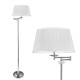 Елегантна интериорна лампа със стойка - бял лампион 1 x E27 - 60W -Хром / бял