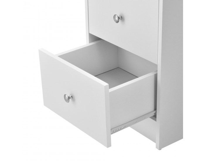 Работно бюро с 3 рафта и чекмеджета за съхранение, 120x49x72cm, Бяло/Ефект Дъб