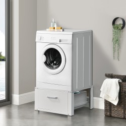 Платформа за перална машина 63 x 54 x 31 cm, до 150 kg, Стомана, Бяла *65095806* - Шкафове за баня