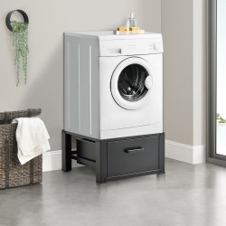 Поставка за пералня с чекмедже,  Черен цвят - Кухня