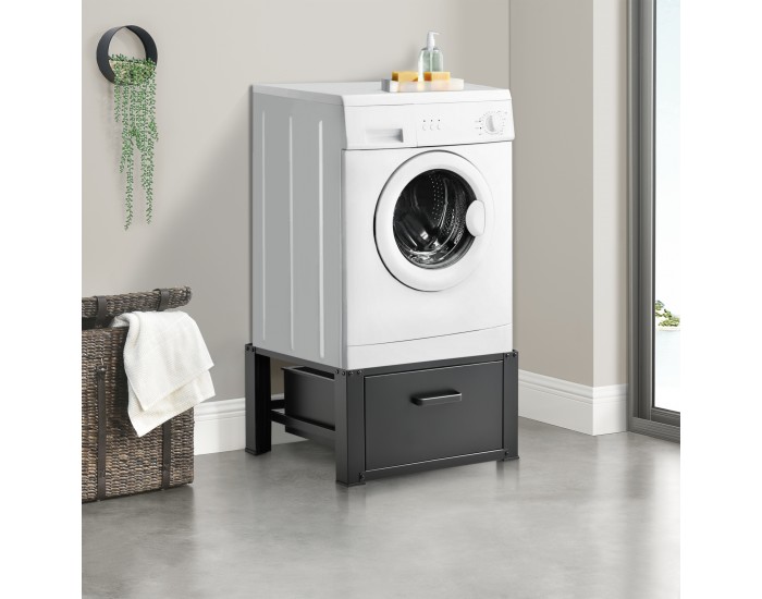 Поставка за пералня с чекмедже,  Черен цвят