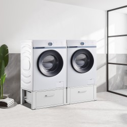 Поставка за пералня 2-сгъваема Heyen,  с 2 чекмеджета,  150 кг,  бял цвят - Електроуреди