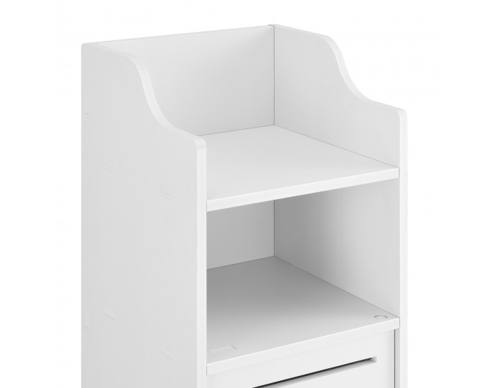 Шкаф за баня Mora, размери 135x32x32 см с 3 рафта WPC,  Бял