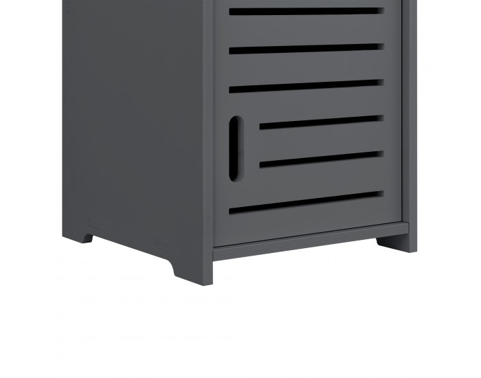 Шкаф за баня Mora, размери 135x32x32 см с 3 рафта, WPC Тъмносив цвят