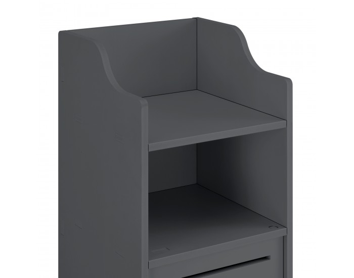 Шкаф за баня Mora, размери 135x32x32 см с 3 рафта, WPC Тъмносив цвят