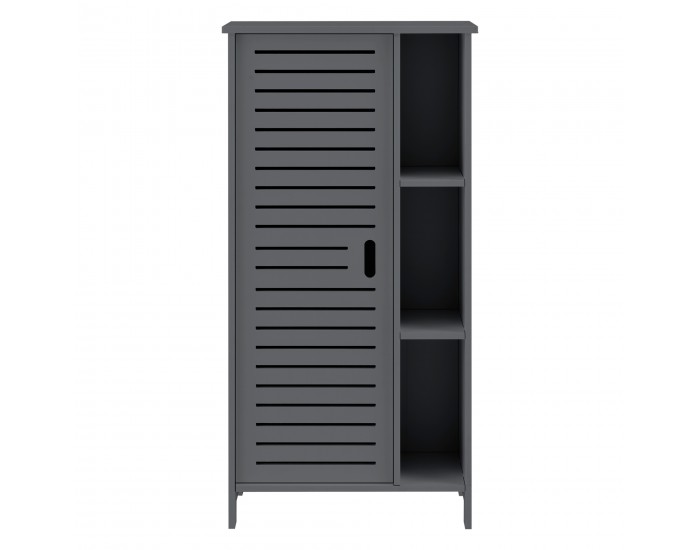 Шкаф за баня Vansbro, размери 96x48x24 см, WPC, Тъмносив цвят Шкаф за баня Vansbro, размери 96x48x24 см, WPC, Тъмносив цвят
