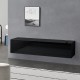 Шкаф за стенен монтаж Evaton, стойка за телевизор,140 x 33 x 30 cm, ПДЧ, Черен гланц