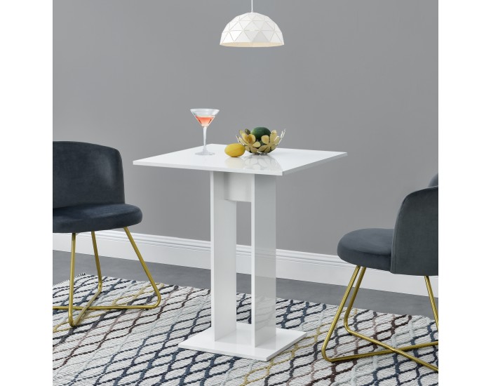 Трапезна маса Lindesnes, 65 x 65 x 78 cm, ПДЧ, Бял гланц