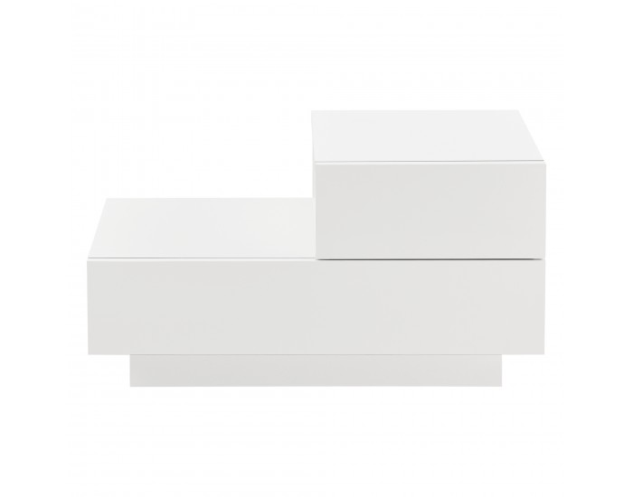 Нощно шкафче Sebokeng, 38 x 70 x 35 cm, с 2 чекмеджета, дясно, ПДЧ, Бяло гланц