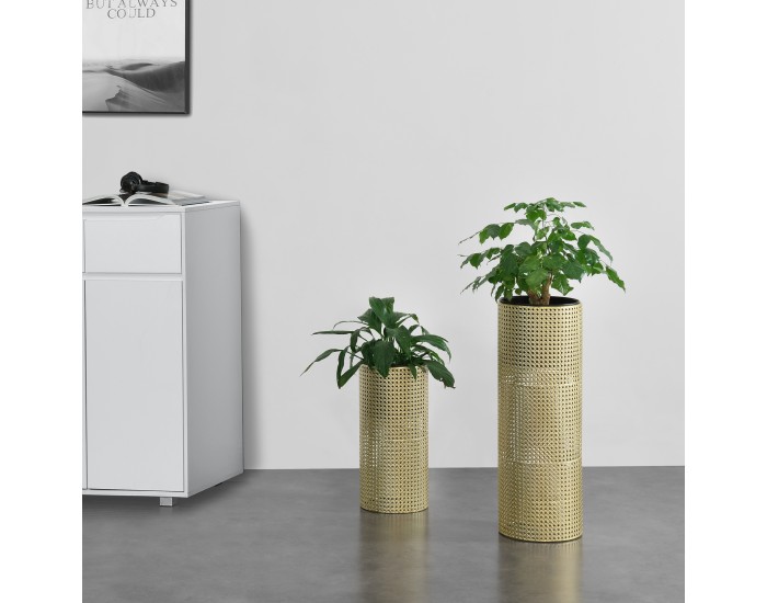 Поставка за растения Lüttich,  Комплект от 2 броя, черен.  златист цвят