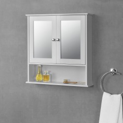 Шкаф за баня Linz, размери 58x56x13 см с огледало МДФ  Бял - Шкафове за баня