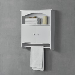 Шкаф за баня Graz, размери 61x53x15 см,  със закачалка за хавлии,  Бял цвят,  МДФ - Шкафове за баня