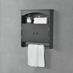 Шкаф за баня Graz, размери 61x53x15 см,  MDF,  Тъмно сив цвят - Баня