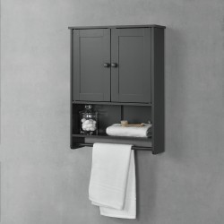 Шкаф за баня Steyr, размери  65x49x15 см, Тъмно сив цвят,  MDF - Баня