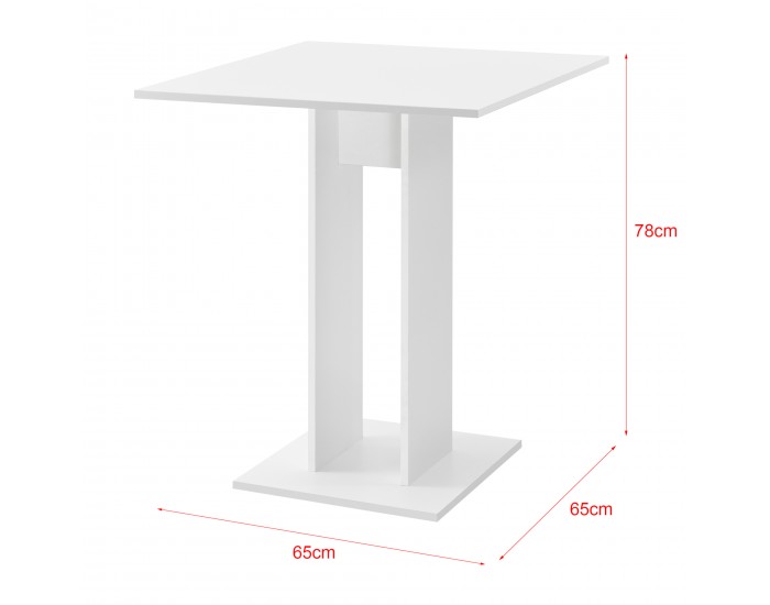 Трапезна маса  Lindesnes, 65 x 65 x 78 cm, ПДЧ, бяла