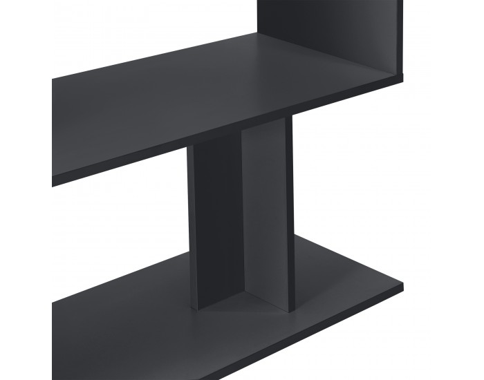 Бюро с рафтове Arendal,  форма L, ПДЧ, тъмносив, 76,5 x 120 x 50 cm