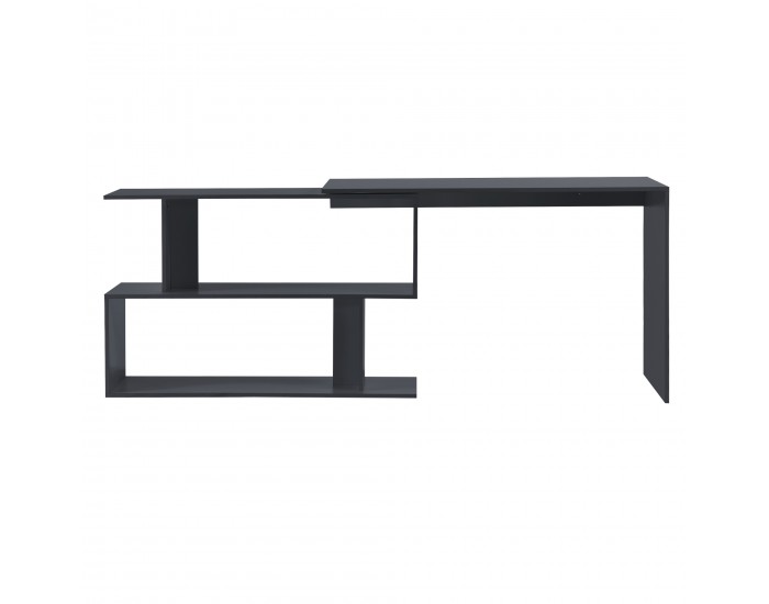 Бюро с рафтове Arendal,  форма L, ПДЧ, тъмносив, 76,5 x 120 x 50 cm Бюро с рафтове Arendal,  форма L, ПДЧ, тъмносив, 76,5 x 120 x 50 cm