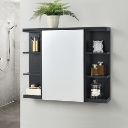 Шкаф за баня Harstad, размери  64x80x20 см,  черен цвят - Шкафове за баня
