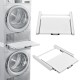 Междинна рамка за перална машина и сушилня с рафт, 60 x 54 cm, бяла, синтерована стомана