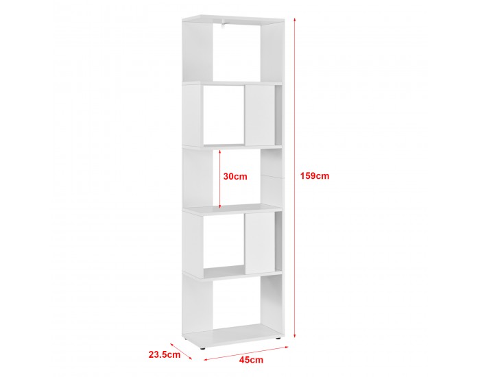 Етажерка Aneby, размери 159x45x24см, с 5 рафта, Бял цвят Етажерка Aneby, размери 159x45x24см, с 5 рафта, Бял цвят