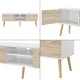 ТВ маса Eskilstuna, размери 120 x 29,5 x 46,5 см,  с 2 врати на шкафа и 2 рафта, дъб, Бял цвят