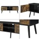ТВ маса Eskilstuna, размери 120 x 29,5 x 46,5 см, с 2 врати на шкафа и 2 рафта, Черно, Тъмно дърво ТВ маса Eskilstuna, размери 120 x 29,5 x 46,5 см, с 2 врати на шкафа и 2 рафта, Черно, Тъмно дърво