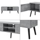 ТВ маса Eskilstuna, размери 120 x 29,5 x 46,5 см, с 2 врати на шкафа и 2 рафта, Бетонен вид цвят ТВ маса Eskilstuna, размери 120 x 29,5 x 46,5 см, с 2 врати на шкафа и 2 рафта, Бетонен вид цвят