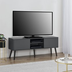 ТВ маса Eskilstuna, размери 120 x 29,5 x 46,5 см,  с 2 врати на шкафа и 2 рафта, Тъмно сив цвят - ТВ шкафове