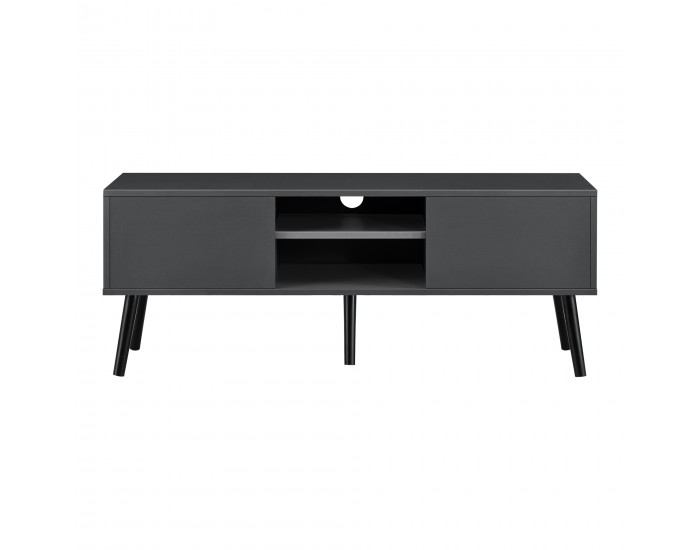 ТВ маса Eskilstuna, размери 120 x 29,5 x 46,5 см,  с 2 врати на шкафа и 2 рафта, Тъмно сив цвят