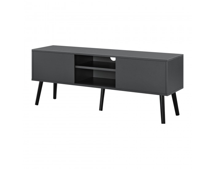 ТВ маса Eskilstuna, размери 120 x 29,5 x 46,5 см,  с 2 врати на шкафа и 2 рафта, Тъмно сив цвят