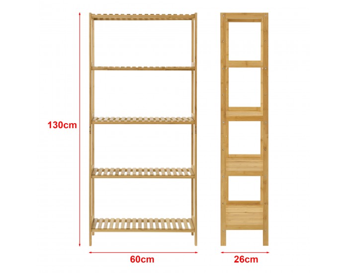 Бамбукова етажерка Karlskoga, размери 60x26x130см