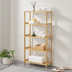 Бамбукова етажерка Karlskoga, размери 60x26x130см  - Мебели от метал