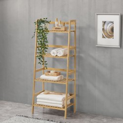Рафт за бамбукова стълба Vinje, размери  48x32x123 см  - Дневна