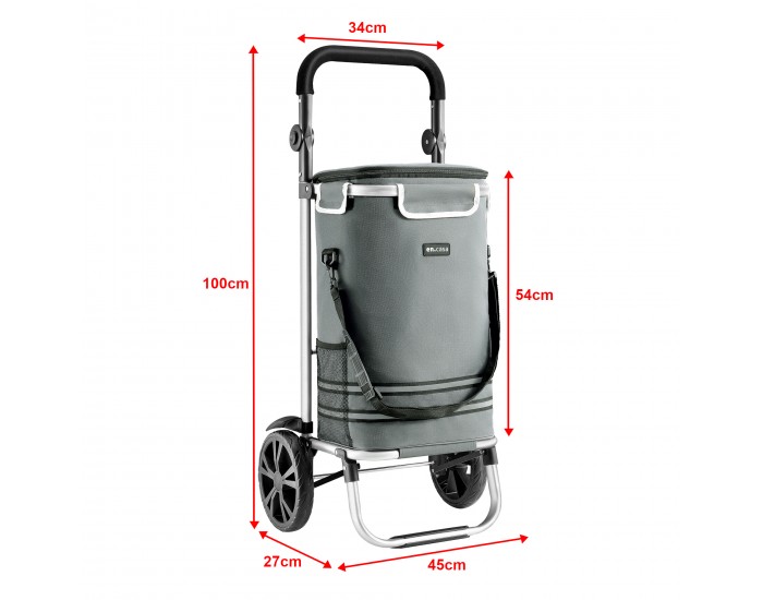 Пазарска количка Namborn,  41 литра,  до 20 кг,  Тъмно сив цвят