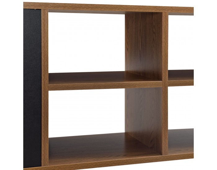 Бюфет Gnesta,  с 2 врати на шкафа и 4 рафта, размери  120x30x53см,  скрин,  стенен шкаф,  холен шкаф,  тъмно дърво в тон,  черен цвят