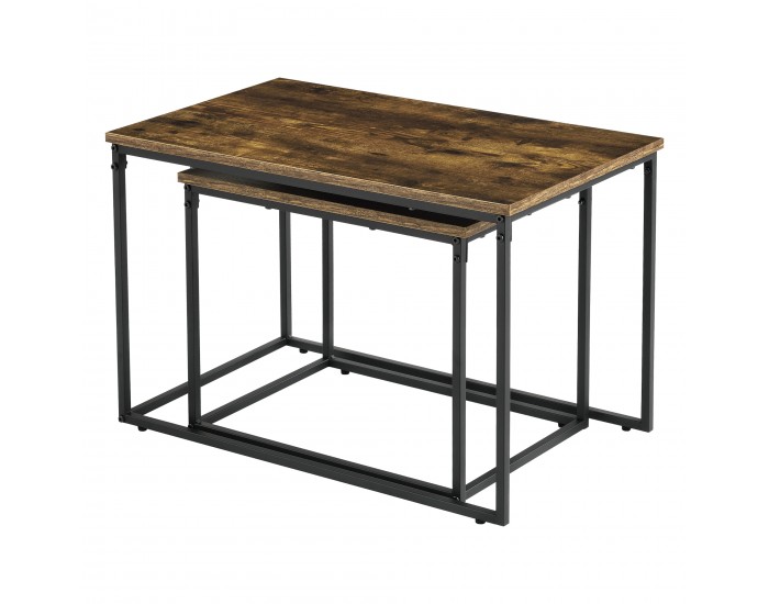 Комплект маса за кафе Härnösand,  Комплект от 2 тъмни дървени тона