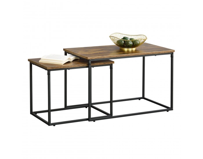 Комплект маса за кафе Härnösand,  Комплект от 2 тъмни дървени тона