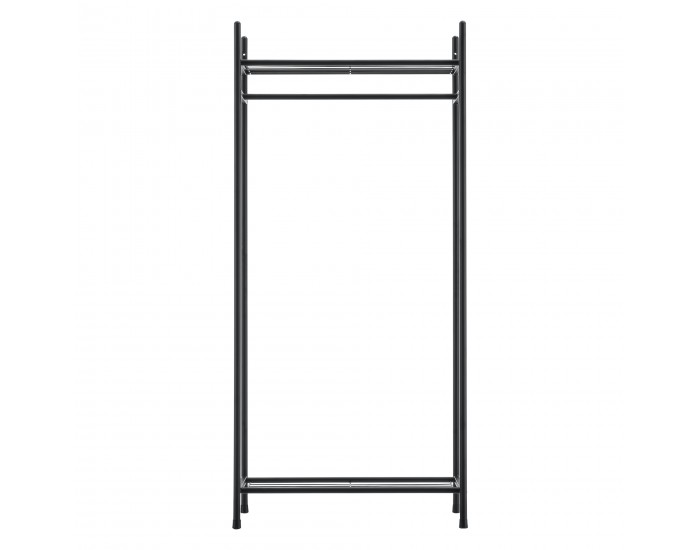 Поставка за портманта с 2 рафта, размери 130x60x40 см, черен цвят