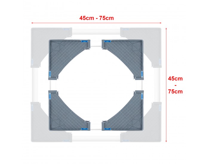 Основа за пералня Kella, 4 колела + 4 крака, максимум 400 кг