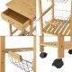 Бамбукова кухненска количка Stenungsund с чекмедже, размери 76x36x36 см
