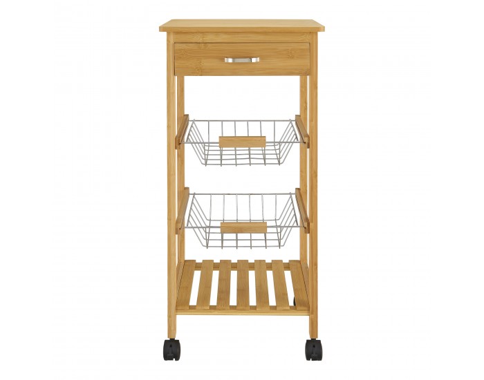 Бамбукова кухненска количка Stenungsund с чекмедже, размери 76x36x36 см