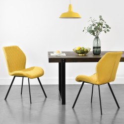 Трапезен стол Sarpsborg,  Комплект от 2 броя, цвят горчица - Sonata G
