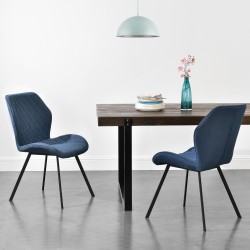 Трапезен стол Sarpsborg,  Комплект от 2 броя, тъмно син цвят - Sonata G